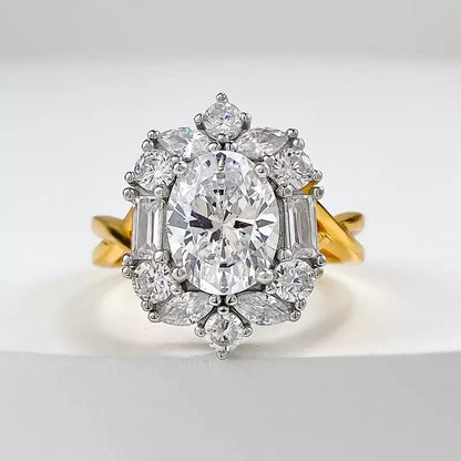 Enchanted Oval 2.0 Carat Oval Cut Engagement Ring in Sterling Silver