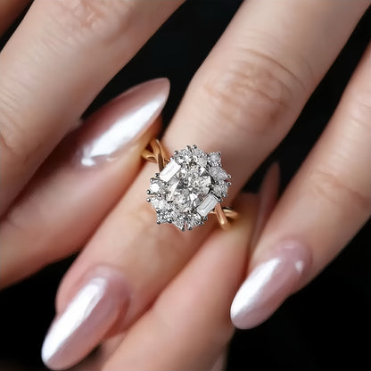 Enchanted Oval 2.0 Carat Oval Cut Engagement Ring in Sterling Silver