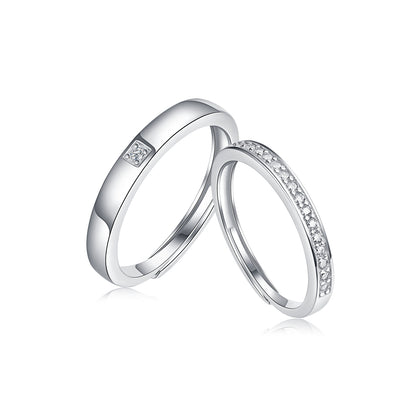 Sweet Union Sterling Silver 925 Moissanite Matching Rings