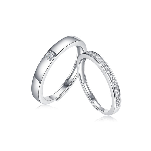 Sweet Union Sterling Silver 925 Moissanite Matching Rings