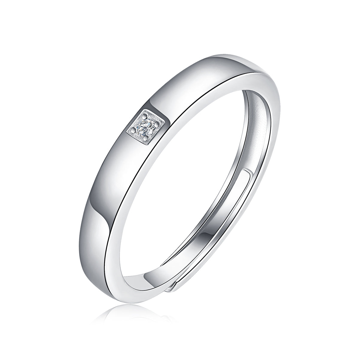 Sweet Union Sterling Silver 925 Moissanite Matching Rings
