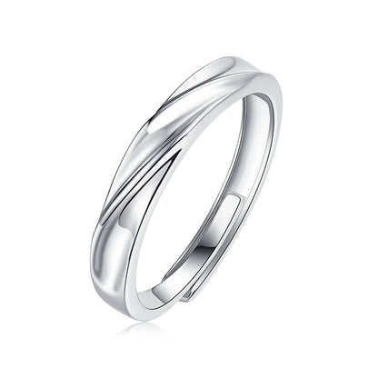Sleek Harmony Sterling Silver 925 Moissanite Matching Rings