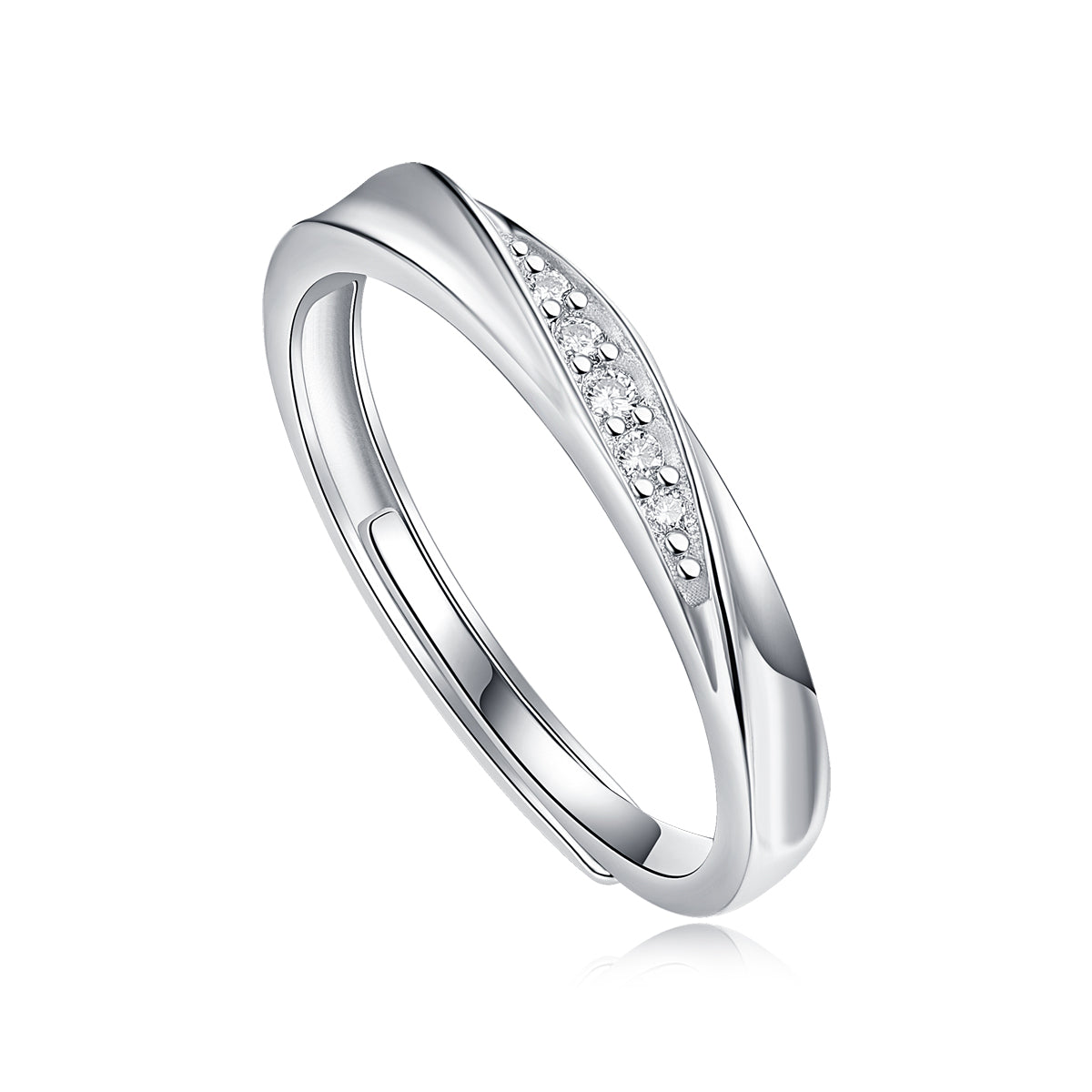 Sleek Harmony Sterling Silver 925 Moissanite Matching Rings