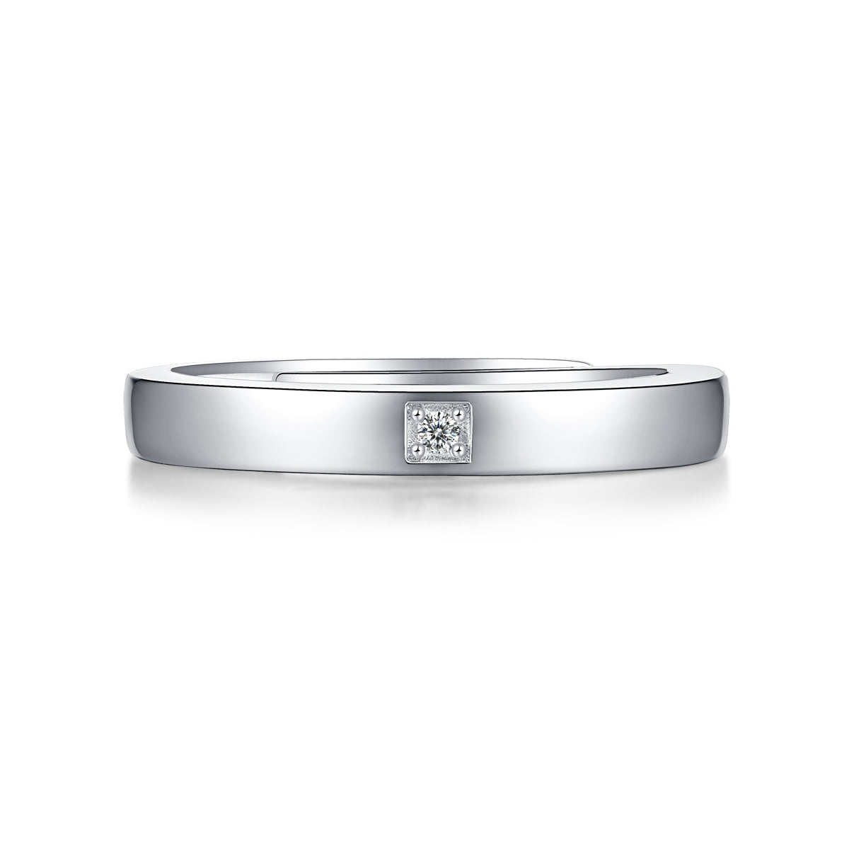 Sweet Union Sterling Silver 925 Moissanite Matching Rings