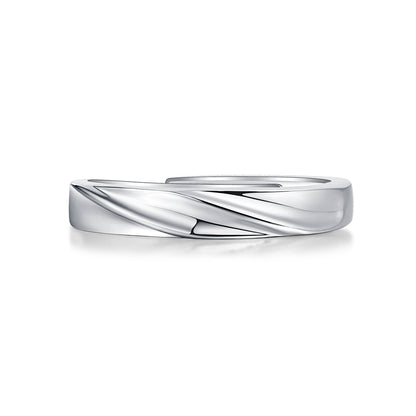 Sleek Harmony Sterling Silver 925 Moissanite Matching Rings