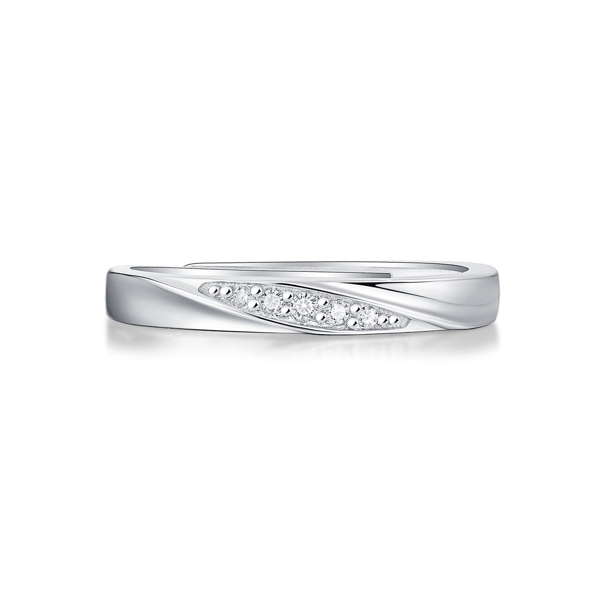 Sleek Harmony Sterling Silver 925 Moissanite Matching Rings