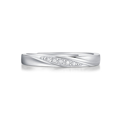 Sleek Harmony Sterling Silver 925 Moissanite Matching Rings