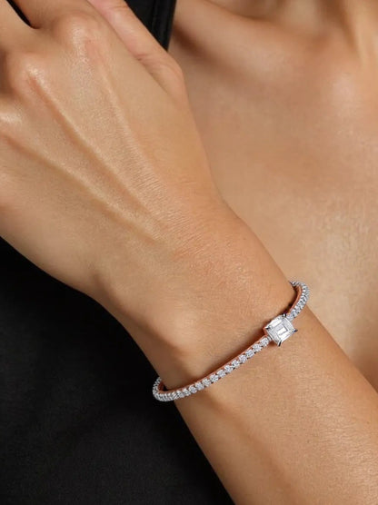 Sterling Silver 925 Bracelet with 1CT Moissanite