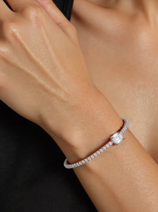 Sterling Silver 925 Bracelet with 1CT Moissanite