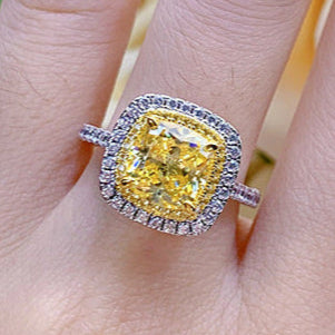 Regal 4.0ct Cushion cut Engagement Ring for Women in Sterling Silver