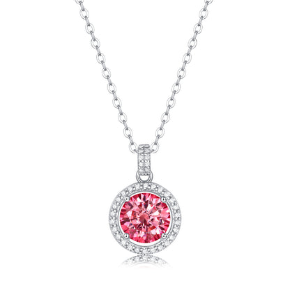 Blush Radiance Halskette aus Sterlingsilber 925 mit 1 Karat rosa Moissanit