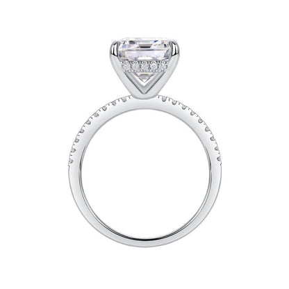 Vintage Grace 1CT Emerald - Cut Moissanite Solitaire Ring in Sterling Silver 925