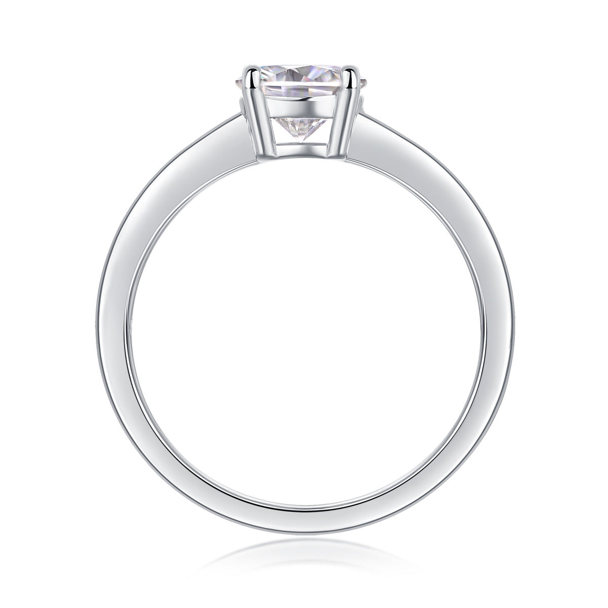 Timeless Grace 1CT Round Moissanite Solitaire Ring in Sterling Silver 925