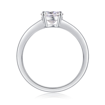 Timeless Grace 1CT Round Moissanite Solitaire Ring in Sterling Silver 925