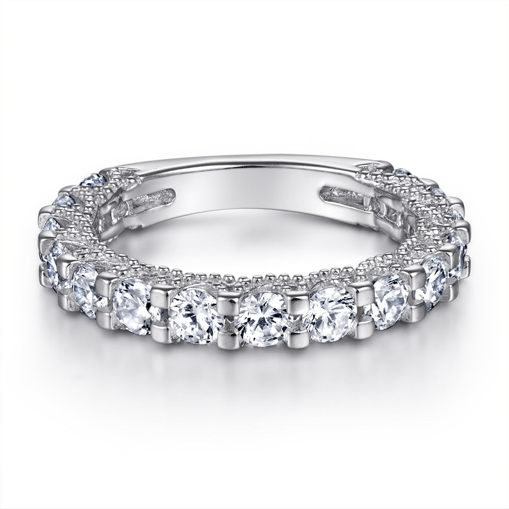 Timeless 1.0ct Round cut 2pc Wedding Ring Set for Women in Sterling Silver