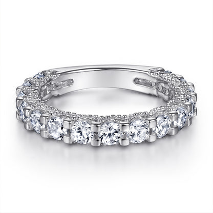 Timeless 1.0ct Round cut 2pc Wedding Ring Set for Women in Sterling Silver