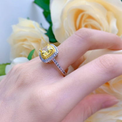 Regal 4.0ct Cushion cut Engagement Ring for Women in Sterling Silver