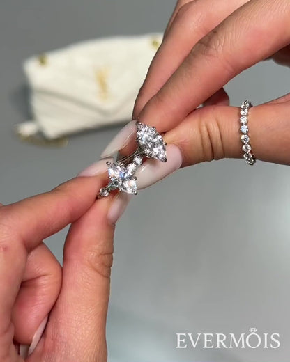 Regal 1.5ct Marquise Cut Engagement Ring for Women in Sterling Silver