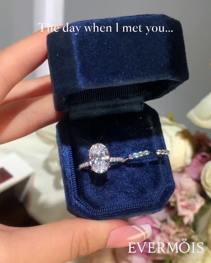 Opulent Elegance 4.0 Carat Oval Cut 2-Piece Wedding Set in Sterling Silver