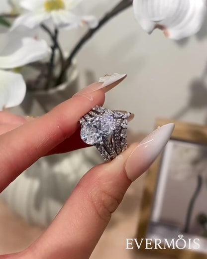 Pure Devotion Round Cut Engagement Ring in Sterling Silver