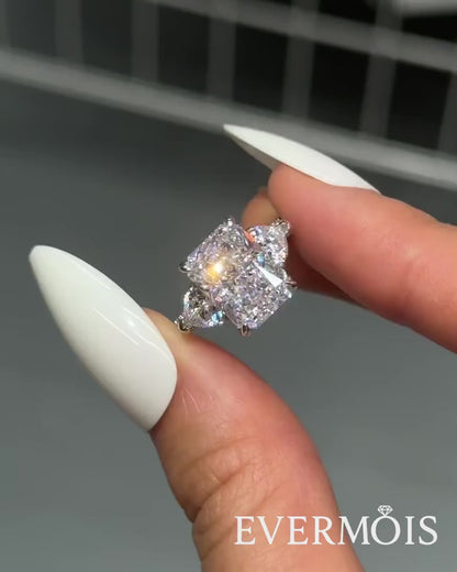 Opulent Spark 5.0 Carat Radiant Cut Engagement Ring in Sterling Silver