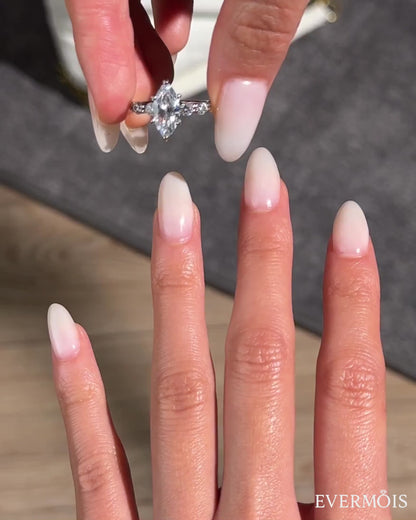 Regal 1.5ct Marquise Cut Engagement Ring for Women in Sterling Silver