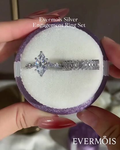 Eternal Bond 1.5ct Marquise Cut Wedding Set for Women in Sterling Silver