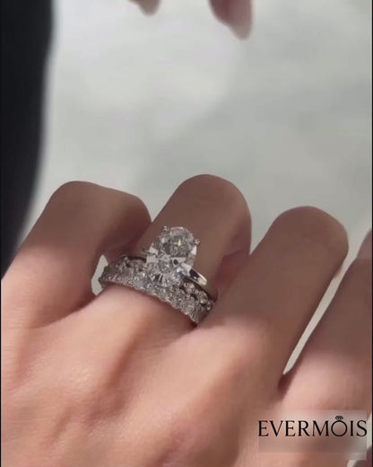 Regal Whisper 5.5 Carat Oval Cut Wedding Set in Sterling Silver