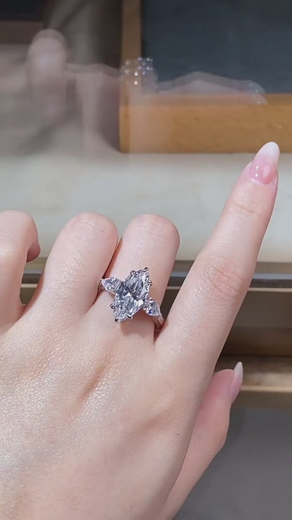 Gorgeous Asscher 3CT Moissanite Solitaire Ring in Sterling Silver 925