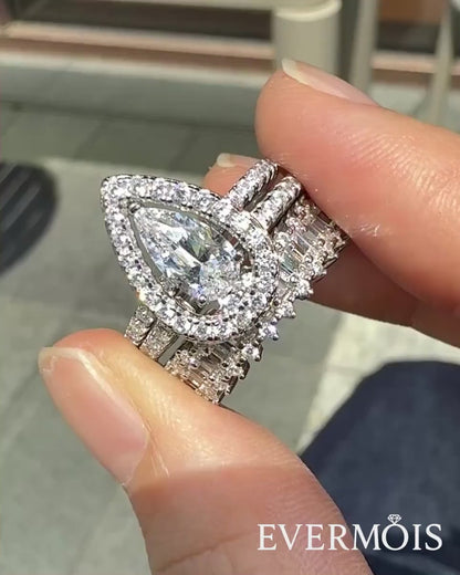 Stunning Marquise 1.5 Carat 3 - Piece Wedding Set in Sterling Silver